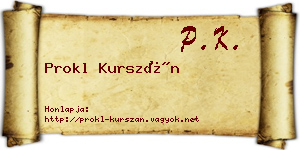 Prokl Kurszán névjegykártya